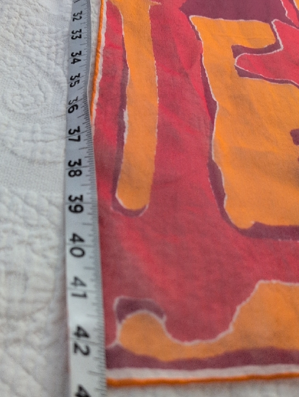 Vera Neumann Bright Abstract Orange Silk Scarf - Picture 6 of 7